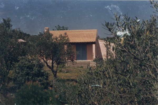 Maison provençale, ciel bleu, et oliviers.