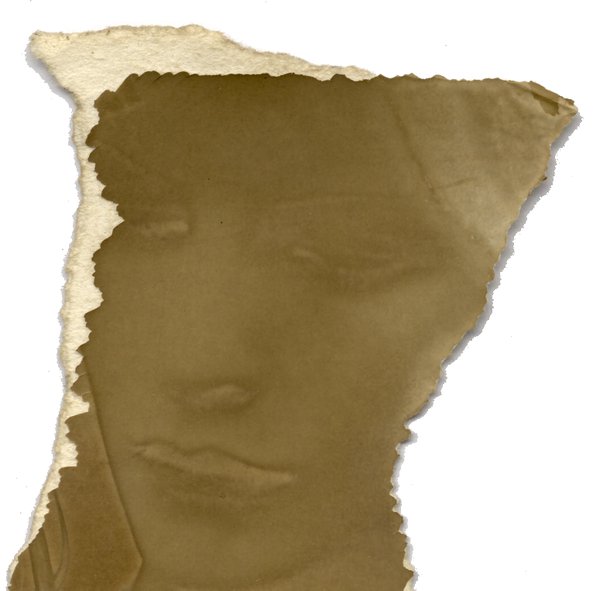 Visage de femme. Noir et blanc. Négatif.