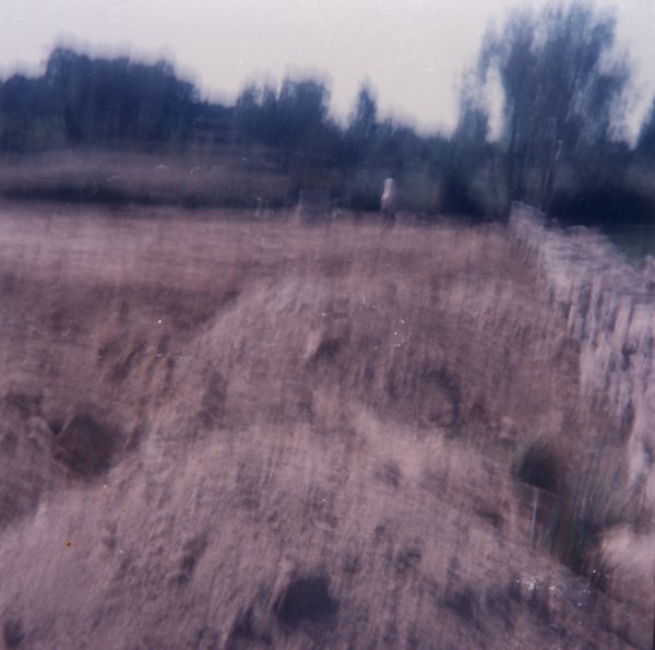 Muret de pierre et terre retournée.