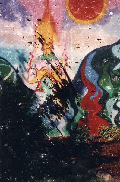 Fresque murale. Images avec rayures.