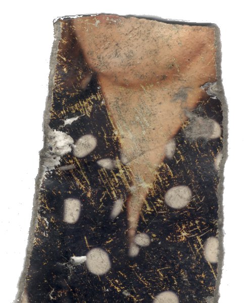 Cou et corsage à pois. Fragment.